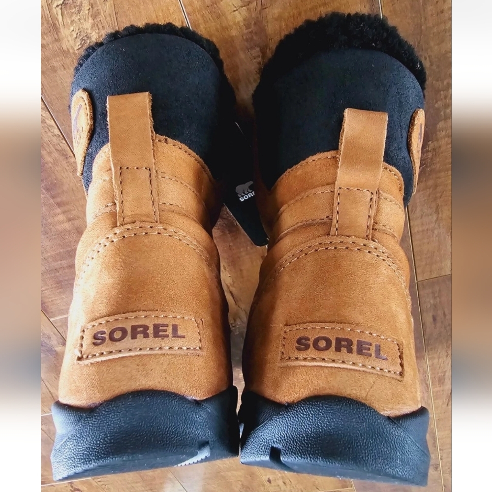 SOREL Whitney Short Lace PREMIUM LEATHER -32°C Winter Boots Sz US 8 CAMEL BROWN - Picture 9 of 12